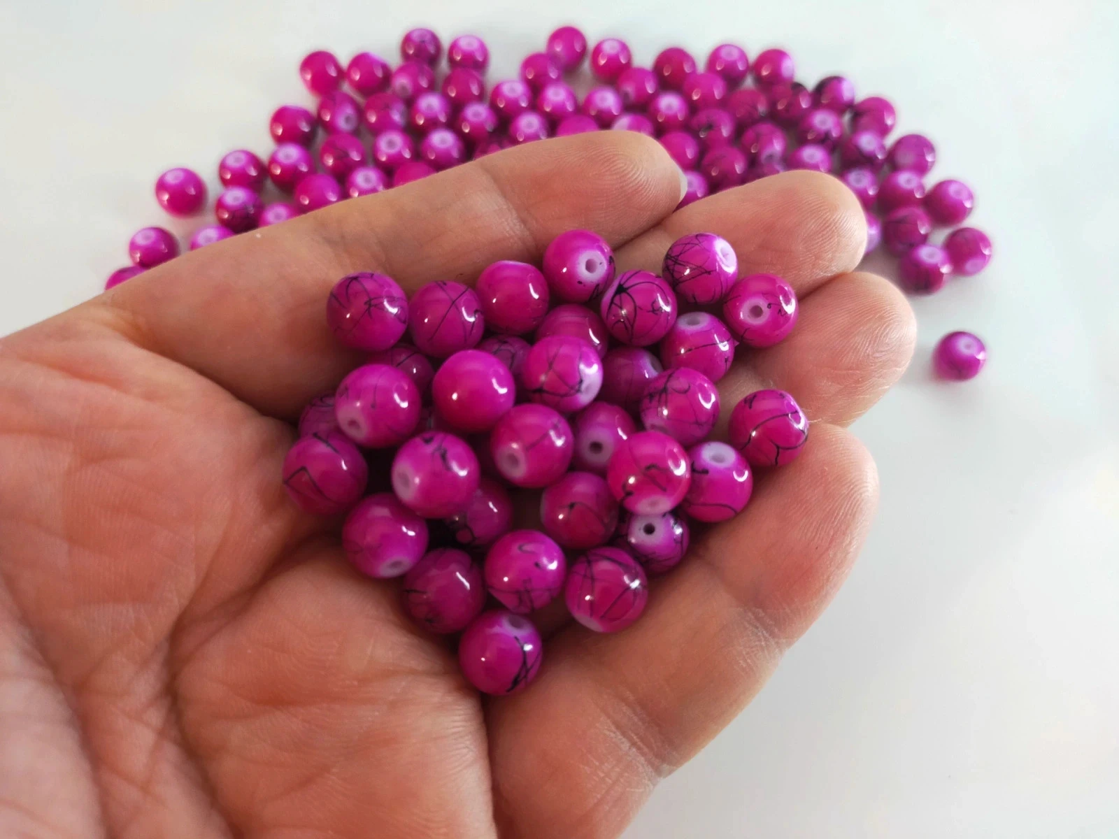 200 glazen kralen van 8 mm voor DIY creatieve hobby's Lot nr. 6429 – photo 3